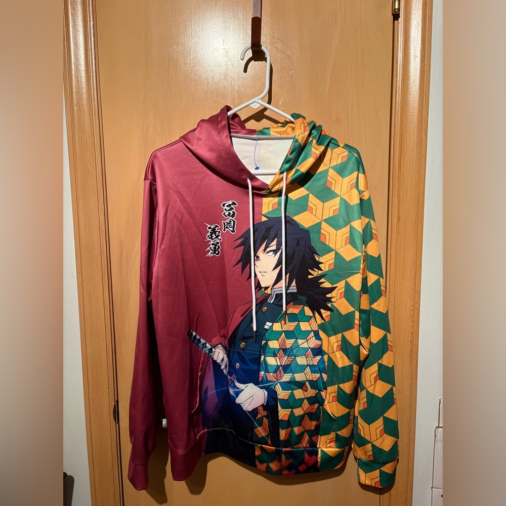 Demon Slayer 3D Print Hoodie, Anime Character Graphic Sweatshirt Hoodie Medium